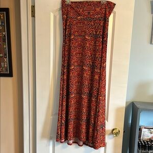LuLaRoe Orange A-line Maxi Skirt for Casual Resort Wear